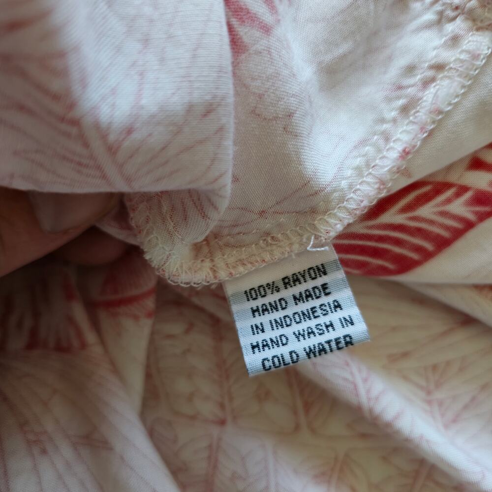 Khush Floral Tiered Midi Dress Size L White Red V-neck Boho Cottage Resort - Picture 10 of 12